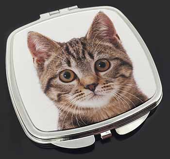 Brown Tabby Cats Face Make-Up Compact Mirror