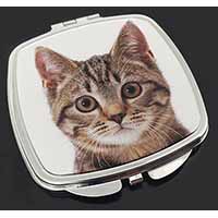 Brown Tabby Cats Face Make-Up Compact Mirror