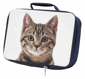 Brown Tabby Cats Face Navy Insulated School Lunch Box/Picnic Bag