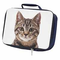 Brown Tabby Cats Face Navy Insulated School Lunch Box/Picnic Bag
