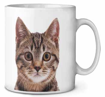 Brown Tabby Cats Face Ceramic 10oz Coffee Mug/Tea Cup