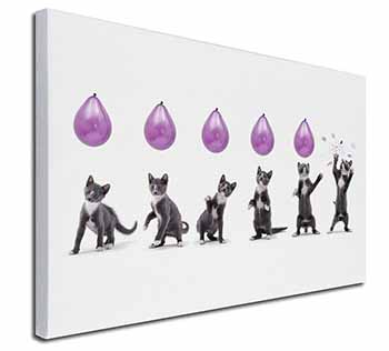 Kittens Bursting Balloons Canvas X-Large 30"x20" Wall Art Print