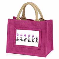 Kittens Bursting Balloons Little Girls Small Pink Jute Shopping Bag