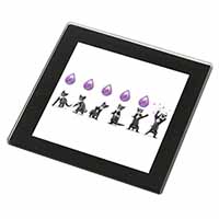 Kittens Bursting Balloons Black Rim High Quality Glass Coaster