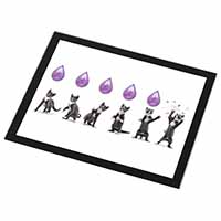 Kittens Bursting Balloons Black Rim High Quality Glass Placemat