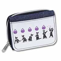 Kittens Bursting Balloons Unisex Denim Purse Wallet