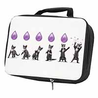 Kittens Bursting Balloons Black Insulated School Lunch Box/Picnic Bag