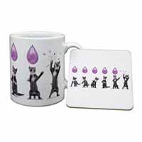 Kittens Bursting Balloons Mug and Coaster Set