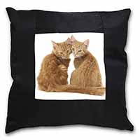 Ginger Kittens Black Satin Feel Scatter Cushion
