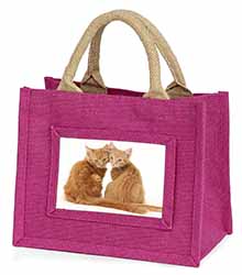 Ginger Kittens Little Girls Small Pink Jute Shopping Bag