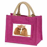 Ginger Kittens Little Girls Small Pink Jute Shopping Bag