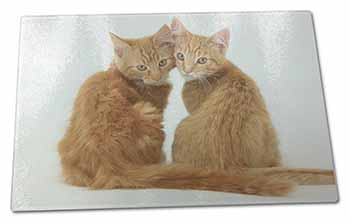 Large Glass Cutting Chopping Board Ginger Kittens