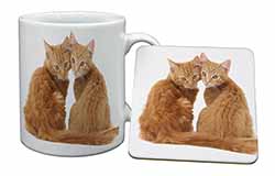 Ginger Kittens Mug and Coaster Set