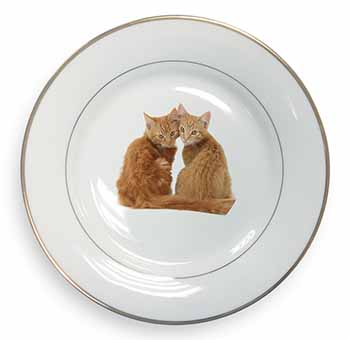 Ginger Kittens Gold Rim Plate Printed Full Colour in Gift Box