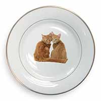 Ginger Kittens Gold Rim Plate Printed Full Colour in Gift Box