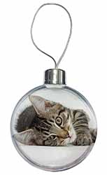 Adorable Tabby Kitten Christmas Bauble
