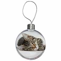 Adorable Tabby Kitten Christmas Bauble