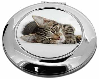 Adorable Tabby Kitten Make-Up Round Compact Mirror