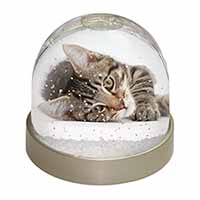 Adorable Tabby Kitten Snow Globe Photo Waterball