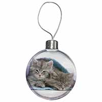 Kittens Under Blanket Christmas Bauble