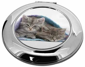 Kittens Under Blanket Make-Up Round Compact Mirror