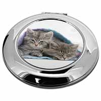 Kittens Under Blanket Make-Up Round Compact Mirror