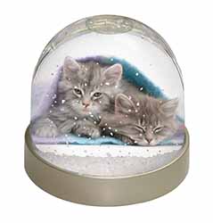 Kittens Under Blanket Snow Globe Photo Waterball
