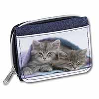Kittens Under Blanket Unisex Denim Purse Wallet