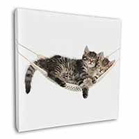 Kittens in Hammock Square Canvas 12"x12" Wall Art Picture Print