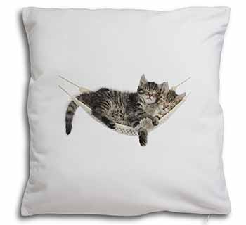 Kittens in Hammock Soft White Velvet Feel Scatter Cushion