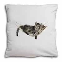 Kittens in Hammock Soft White Velvet Feel Scatter Cushion