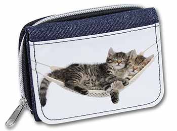 Kittens in Hammock Unisex Denim Purse Wallet