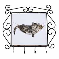 Kittens in Hammock Wrought Iron Key Holder Hooks