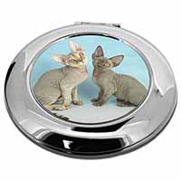 Devon Rex Cats Make-Up Round Compact Mirror