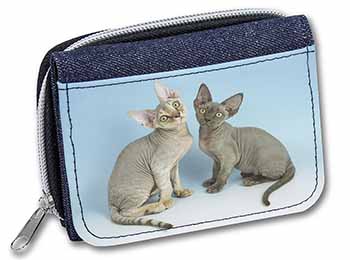 Devon Rex Cats Unisex Denim Purse Wallet