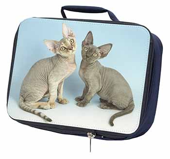 Devon Rex Cats Navy Insulated School Lunch Box/Picnic Bag