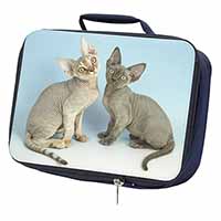 Devon Rex Cats Navy Insulated School Lunch Box/Picnic Bag