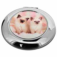 Birman Cat Kittens Make-Up Round Compact Mirror