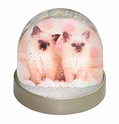 Birman Cat Kittens Snow Globe Photo Waterball