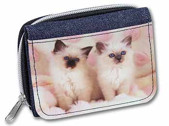 Birman Cat Kittens Unisex Denim Purse Wallet