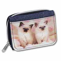 Birman Cat Kittens Unisex Denim Purse Wallet