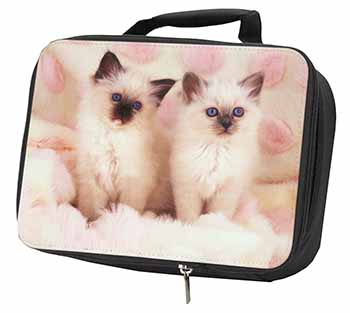 Birman Cat Kittens Black Insulated School Lunch Box/Picnic Bag