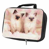 Birman Cat Kittens Black Insulated School Lunch Box/Picnic Bag