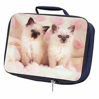 Birman Cat Kittens Navy Insulated School Lunch Box/Picnic Bag