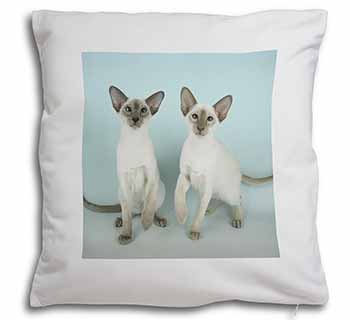 Siamese Cats Soft White Velvet Feel Scatter Cushion
