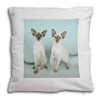 Siamese Cats Soft White Velvet Feel Scatter Cushion