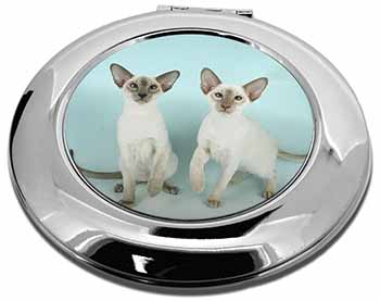 Siamese Cats Make-Up Round Compact Mirror