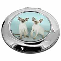 Siamese Cats Make-Up Round Compact Mirror
