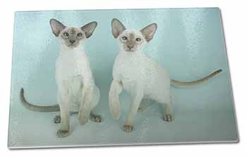 Large Glass Cutting Chopping Board Siamese Cats