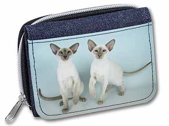 Siamese Cats Unisex Denim Purse Wallet